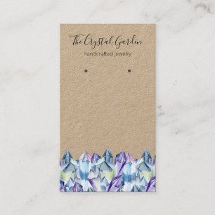 Spiritual Boho Amethyst Crystals Earring Jewelry Business Card