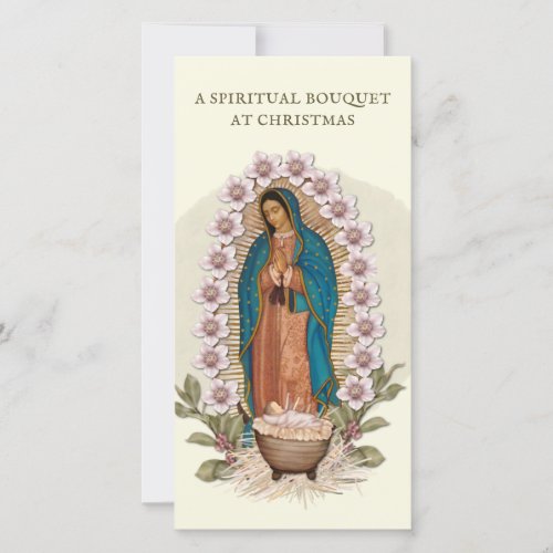Spiritual Bouquet Catholic Prayer Guadalupe Holida Holiday Card