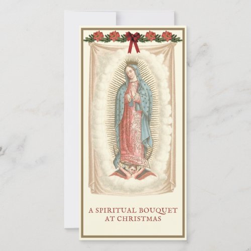 Spiritual Bouquet Catholic Prayer Guadalupe Holiday Card
