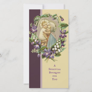 Spiritual Bouquet Catholic Prayer Mary Jesus Holiday Card