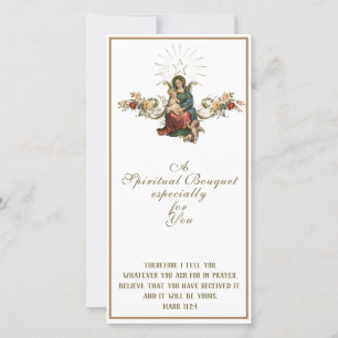 Spiritual Bouquet Catholic Prayer Mary Jesus Holiday Card