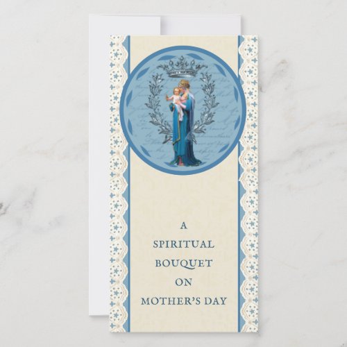 Spiritual Bouquet Catholic Prayer Mary Jesus Holiday Card