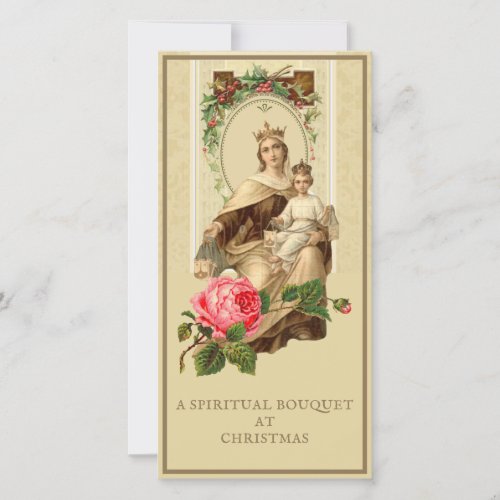 Spiritual Bouquet Catholic Prayer Mount Carmel Holiday Card