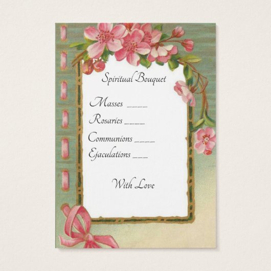Spiritual Bouquet Prayer Offering Holy Card (Back)