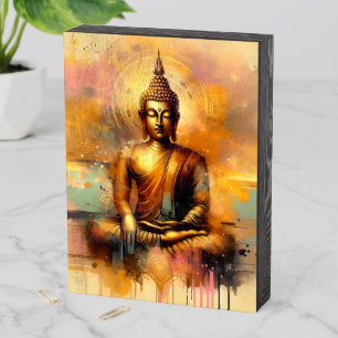 Spiritual Buddha Wooden Box Sign