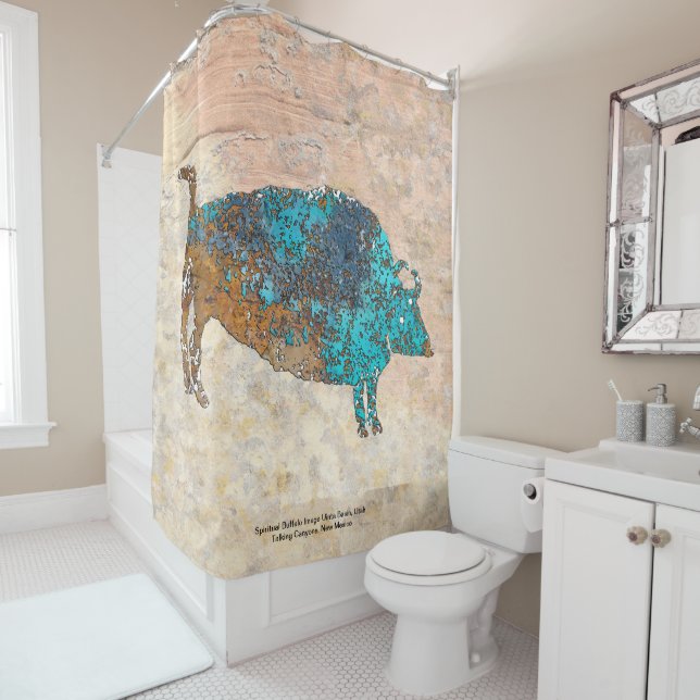 Spiritual Buffalo Image Uinta Basin, Utah Shower Curtain (In Situ)