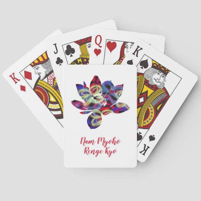 Spiritual Butterflies Flower Nam Myoho Renge Kyo Poker Cards (Back)