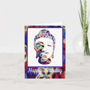 Spiritual Butterfly Abstract Buddha Birthday Card