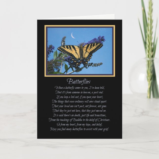 Spiritual Butterfly Transition Sympathy Card (Front)
