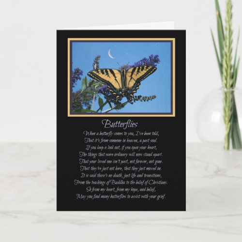 Spiritual Butterfly Transition Sympathy Card