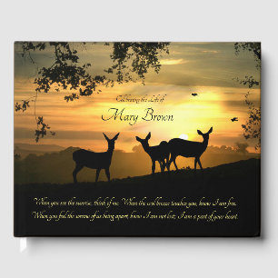 Spiritual Celebration of Life Deer and Poem Guest  Guest Book