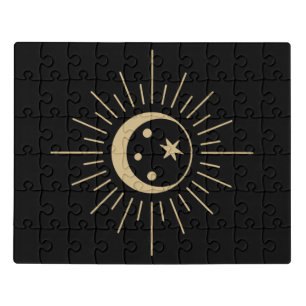 Spiritual Celestial Crescent Moon Jigsaw Puzzle