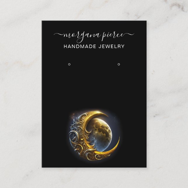 Spiritual Celestial Earring Display Holder Business Card (Front)