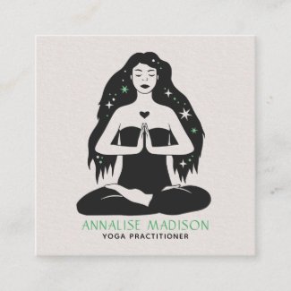Spiritual Celestial Meditation Yoga Square Business Card