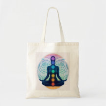 Spiritual chakra design tote bag