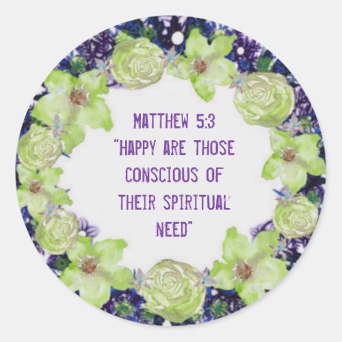 Spiritual Conscious Faith Love Hope Art Classic Round Sticker