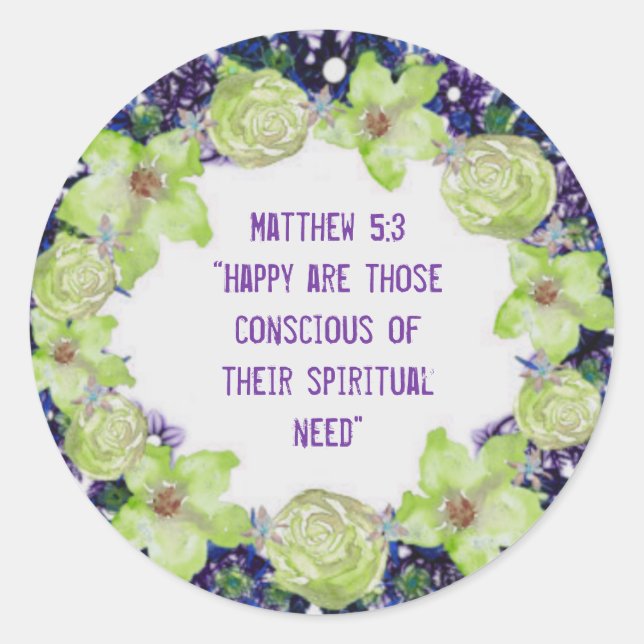 Spiritual Conscious Faith Love Hope Art Classic Round Sticker (Front)