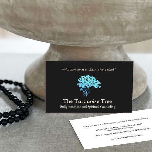  Spiritual Counselor Life Coach Turquoise Tree Business Card