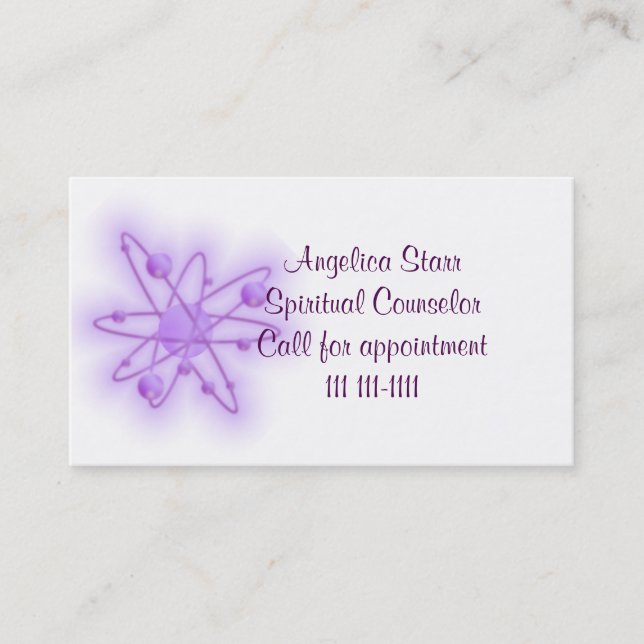 Spiritual Counselor or Psychic Template with Orbs Business Card (Front)