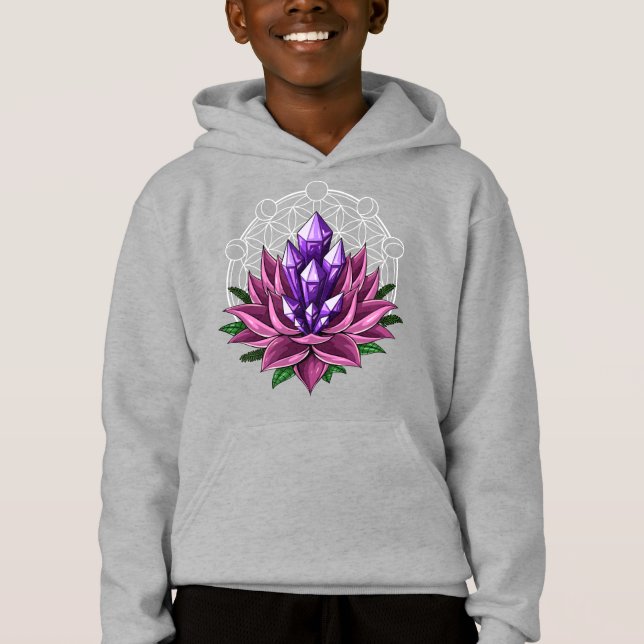 Spiritual Crystals Lotus Hoodie (Front)