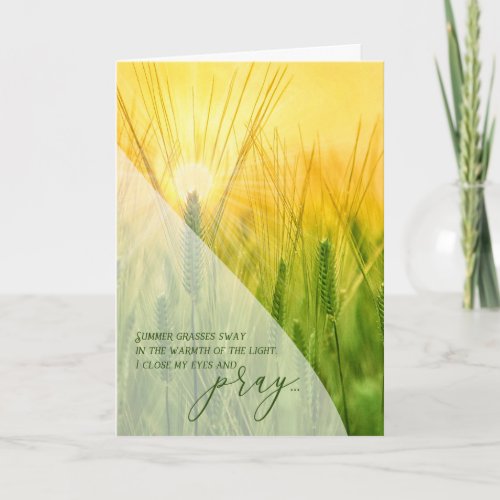 Spiritual Encouragement I Pray Summer Wheat Field Card