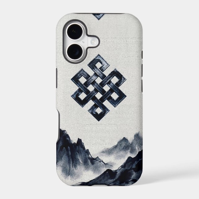 Spiritual Endless Knot Japanese Ink Mountains Case-Mate iPhone Case (Back)