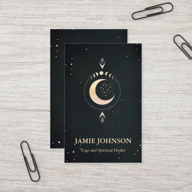 Spiritual Energie Heiler Reiki Moon Phase Yoga  Business Card (Front/Back In Situ)