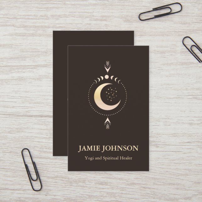Spiritual Energie Heiler Reiki Moon Phase Yoga  Business Card (Front/Back In Situ)