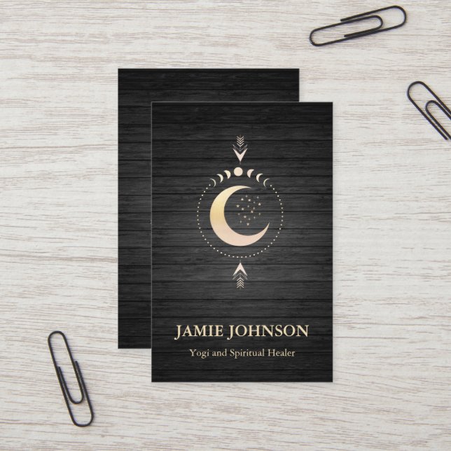 Spiritual Energie Heiler Reiki Moon Phase Yoga  Business Card (Front/Back In Situ)