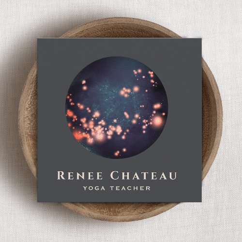 Spiritual Energy Healer Moon Stars  Square Business Card