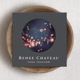 Spiritual Energy Healer Moon Stars Yoga  Square Business Card
