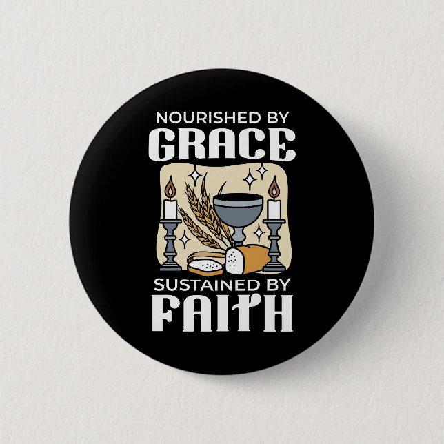 Spiritual Faith and Grace – Uplifting Christian Button (Front)
