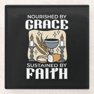 Spiritual Faith and Grace – Uplifting Christian Glass Coaster