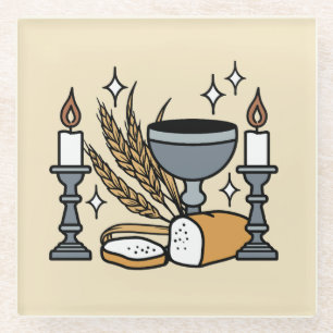 Spiritual Faith and Grace – Uplifting Christian Glass Coaster