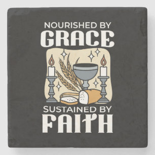 Spiritual Faith and Grace – Uplifting Christian Stone Coaster