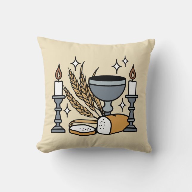 Spiritual Faith and Grace – Uplifting Christian Throw Pillow (Front)