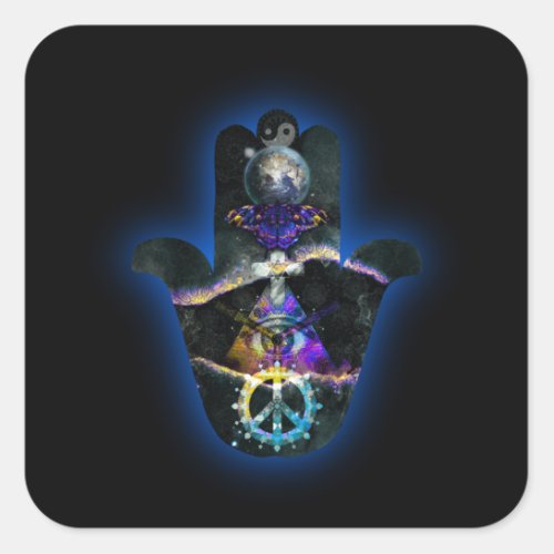 Spiritual Fatima Hand Mystical Square Sticker