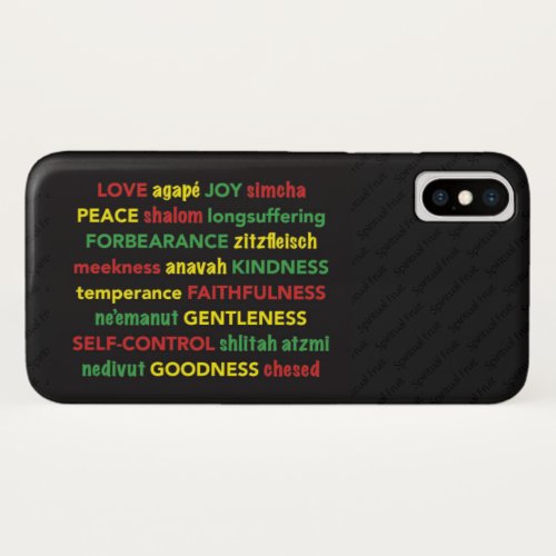 Spiritual FRUIT OF THE SPIRIT Christian Hebrew iPhone XS Case