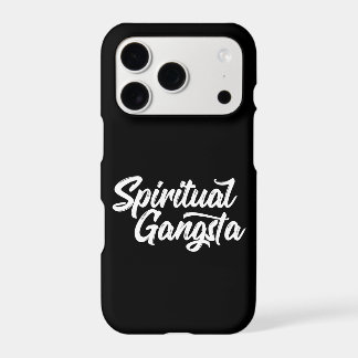 Spiritual Gangsta Funny Yoga Quote in White iPhone 17 Pro Case