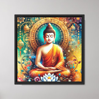 Spiritual gautam buddha artwork hindusim canvas print