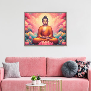Spiritual Gautam Budh artwork for calm happiness Canvas Print