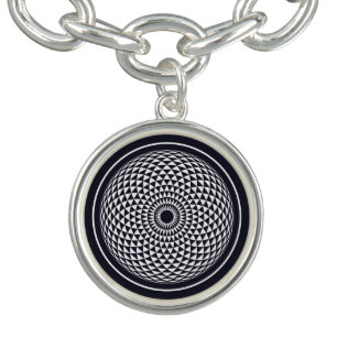 Spiritual Grey White Mandala Geometric Oriental Bracelet