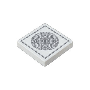 Spiritual Grey White Mandala Geometric Oriental Stone Magnet