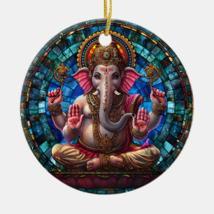 Spiritual Hindu Deity Ganesha Religious Hindu God Ceramic Ornament
