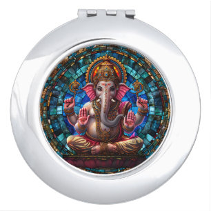 Spiritual Hindu Deity Ganesha Religious Hindu God Compact Mirror