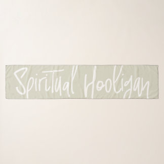 Spiritual Hooligan Script Chiffon Scarf Neutral