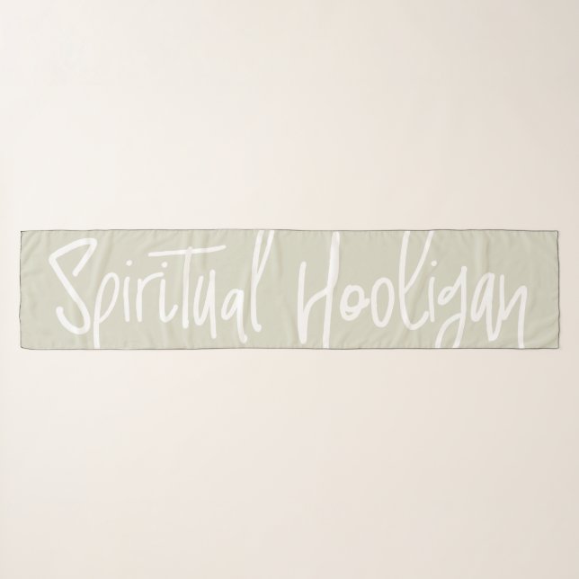 Spiritual Hooligan Script Chiffon Scarf Neutral (Front (Horizontal))