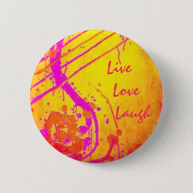 Spiritual inspirational - Live, love, laugh. Pinback Button (Front)
