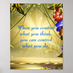 Spiritual Inspirational Quote Blue & Gold Poster