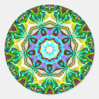 Spiritual Iridescent Paua Shell Fractal Classic Round Sticker